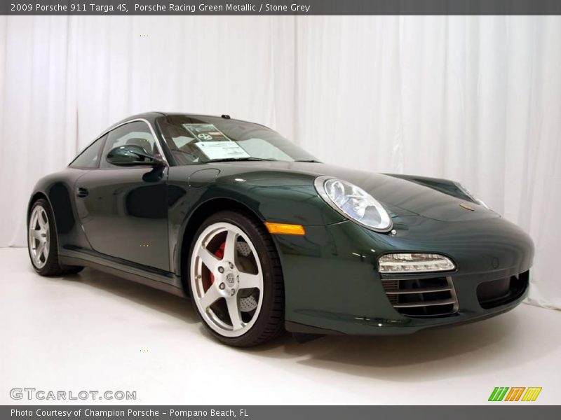 Porsche Racing Green Metallic / Stone Grey 2009 Porsche 911 Targa 4S