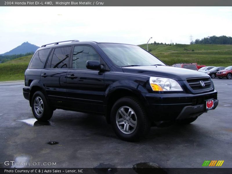 Midnight Blue Metallic / Gray 2004 Honda Pilot EX-L 4WD