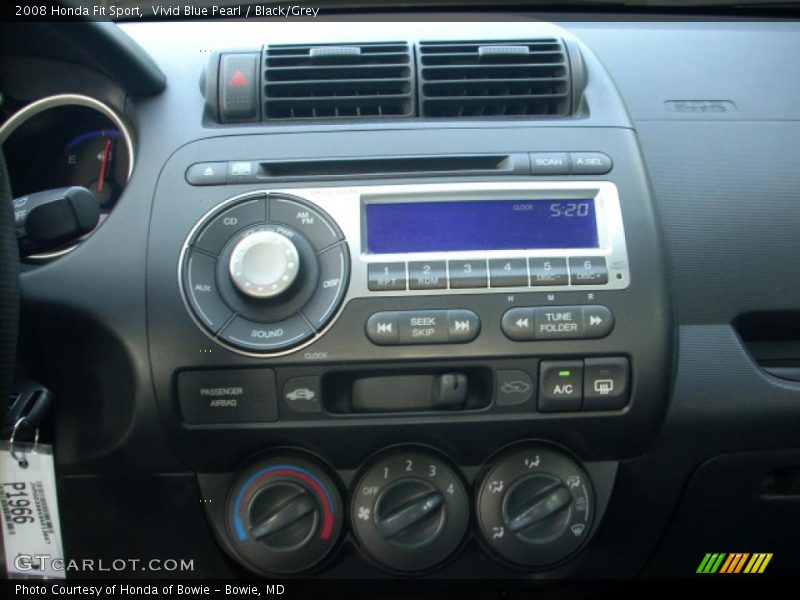 Vivid Blue Pearl / Black/Grey 2008 Honda Fit Sport