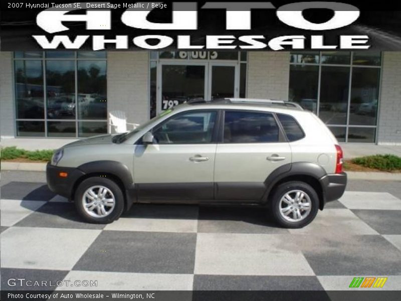 Desert Sage Metallic / Beige 2007 Hyundai Tucson SE