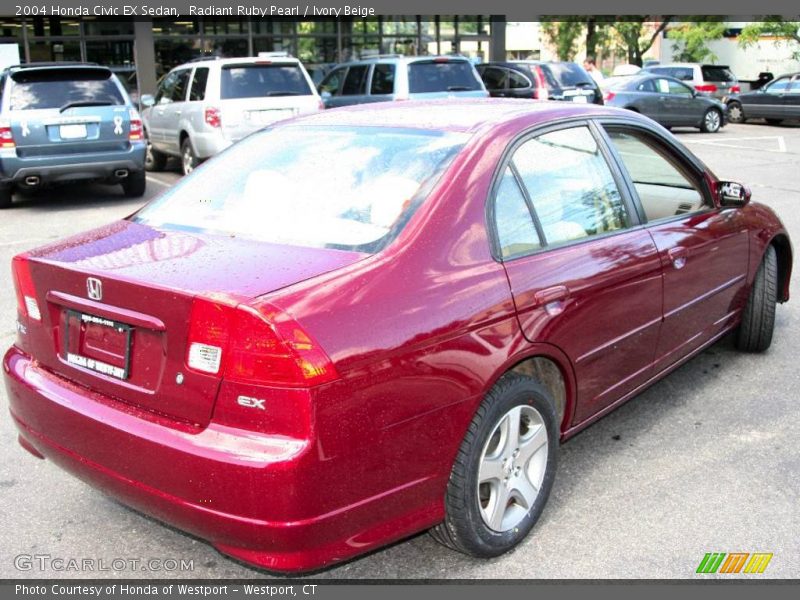 Radiant Ruby Pearl / Ivory Beige 2004 Honda Civic EX Sedan