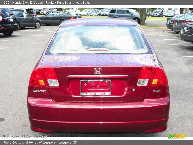 Radiant Ruby Pearl / Ivory Beige 2004 Honda Civic EX Sedan