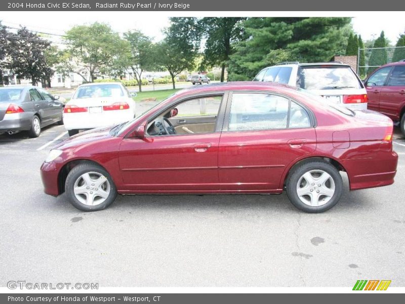 Radiant Ruby Pearl / Ivory Beige 2004 Honda Civic EX Sedan