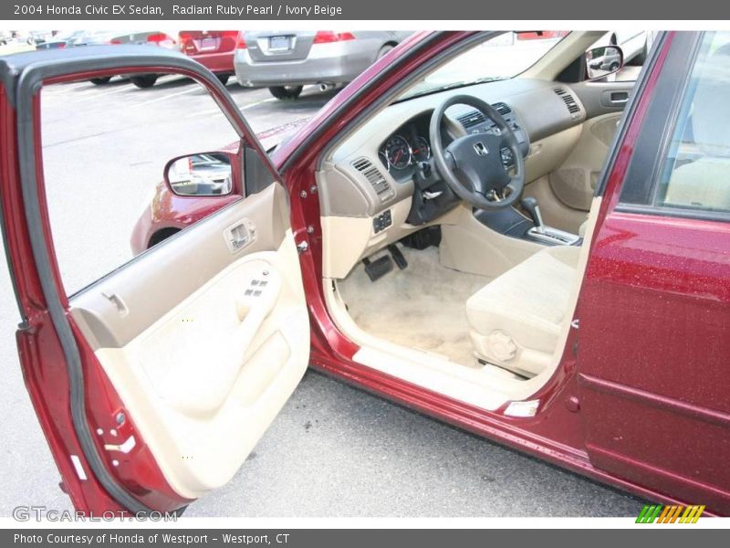 Radiant Ruby Pearl / Ivory Beige 2004 Honda Civic EX Sedan