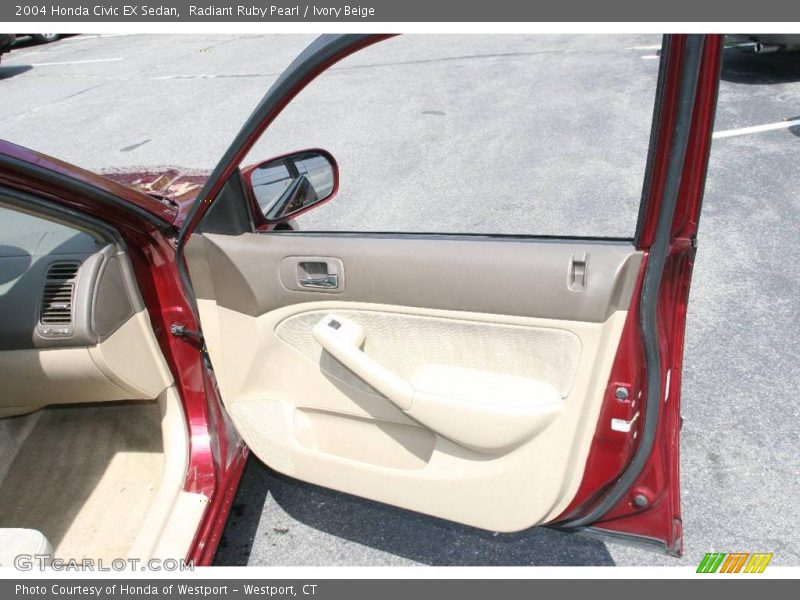 Radiant Ruby Pearl / Ivory Beige 2004 Honda Civic EX Sedan