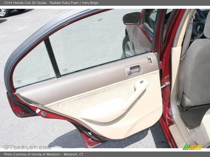 Radiant Ruby Pearl / Ivory Beige 2004 Honda Civic EX Sedan