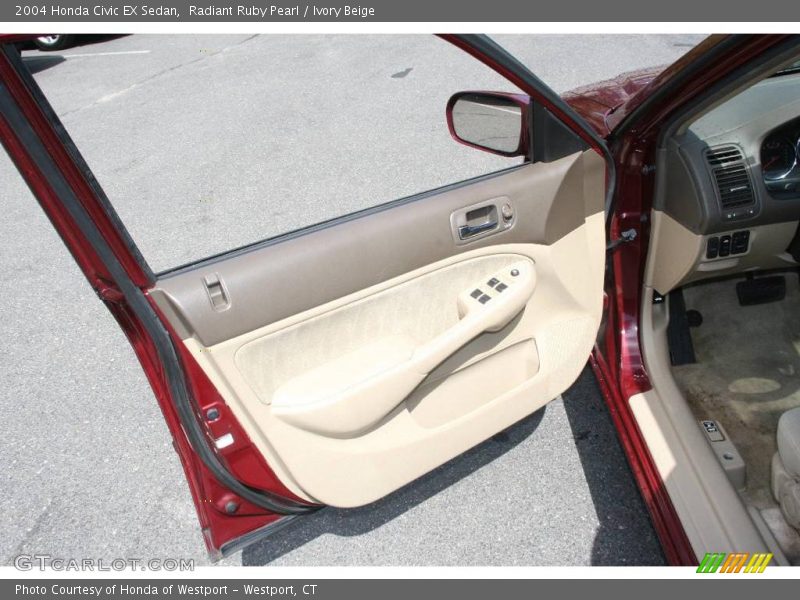 Radiant Ruby Pearl / Ivory Beige 2004 Honda Civic EX Sedan