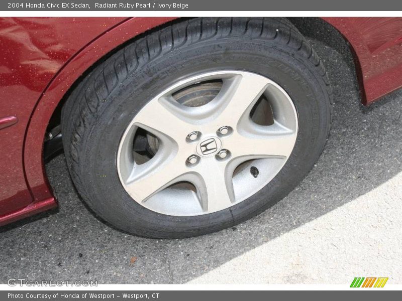 Radiant Ruby Pearl / Ivory Beige 2004 Honda Civic EX Sedan