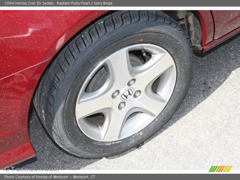 Radiant Ruby Pearl / Ivory Beige 2004 Honda Civic EX Sedan