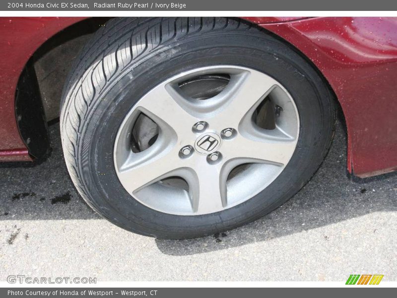 Radiant Ruby Pearl / Ivory Beige 2004 Honda Civic EX Sedan