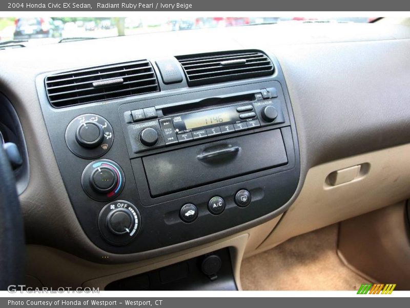 Radiant Ruby Pearl / Ivory Beige 2004 Honda Civic EX Sedan