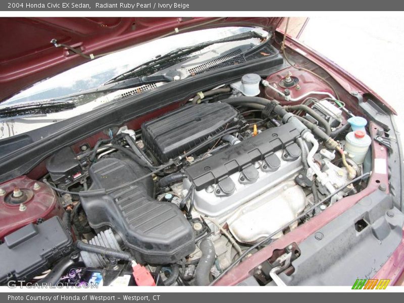 Radiant Ruby Pearl / Ivory Beige 2004 Honda Civic EX Sedan