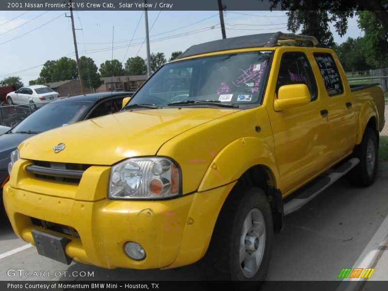 Solar Yellow / Gray 2001 Nissan Frontier SE V6 Crew Cab