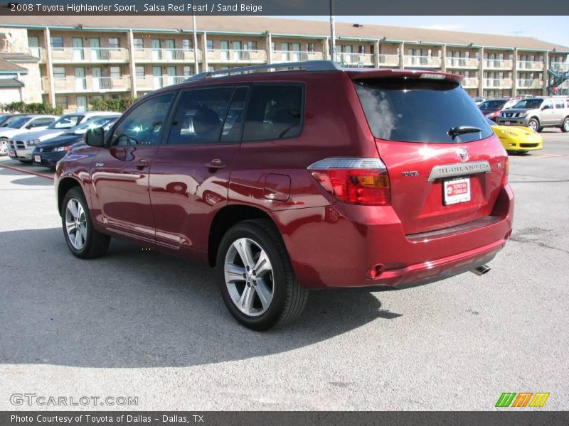 Salsa Red Pearl / Sand Beige 2008 Toyota Highlander Sport