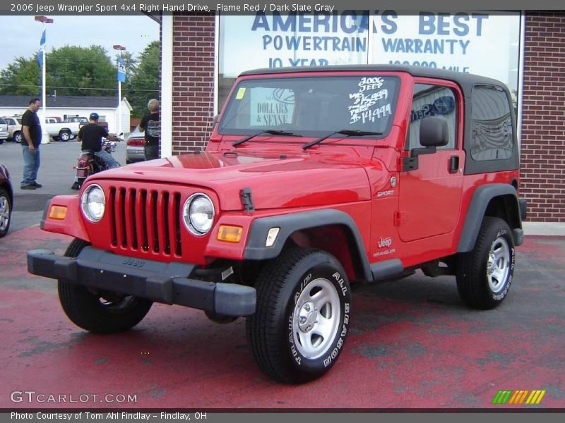 Flame Red / Dark Slate Gray 2006 Jeep Wrangler Sport 4x4 Right Hand Drive