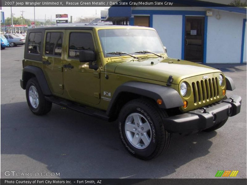 Rescue Green Metallic / Dark Slate Gray/Medium Slate Gray 2007 Jeep Wrangler Unlimited X