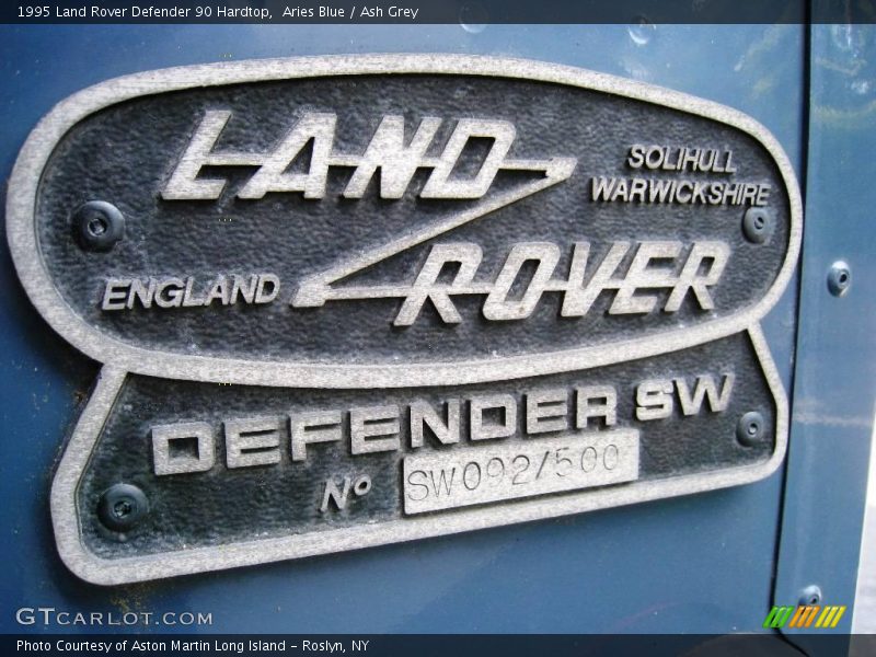 Aries Blue / Ash Grey 1995 Land Rover Defender 90 Hardtop