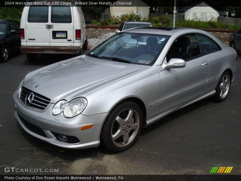Brilliant Silver Metallic / Charcoal 2004 Mercedes-Benz CLK 500 Coupe