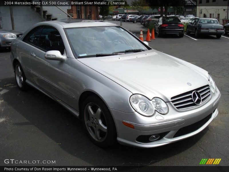 Brilliant Silver Metallic / Charcoal 2004 Mercedes-Benz CLK 500 Coupe