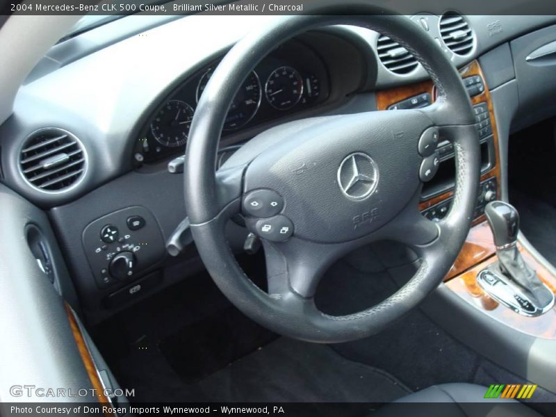 Brilliant Silver Metallic / Charcoal 2004 Mercedes-Benz CLK 500 Coupe