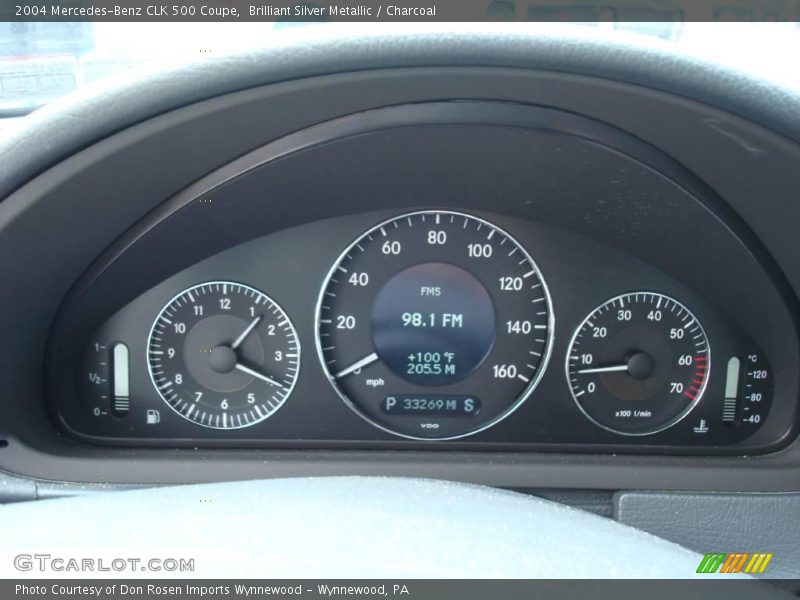 Brilliant Silver Metallic / Charcoal 2004 Mercedes-Benz CLK 500 Coupe