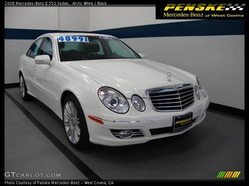 Arctic White / Black 2008 Mercedes-Benz E 550 Sedan
