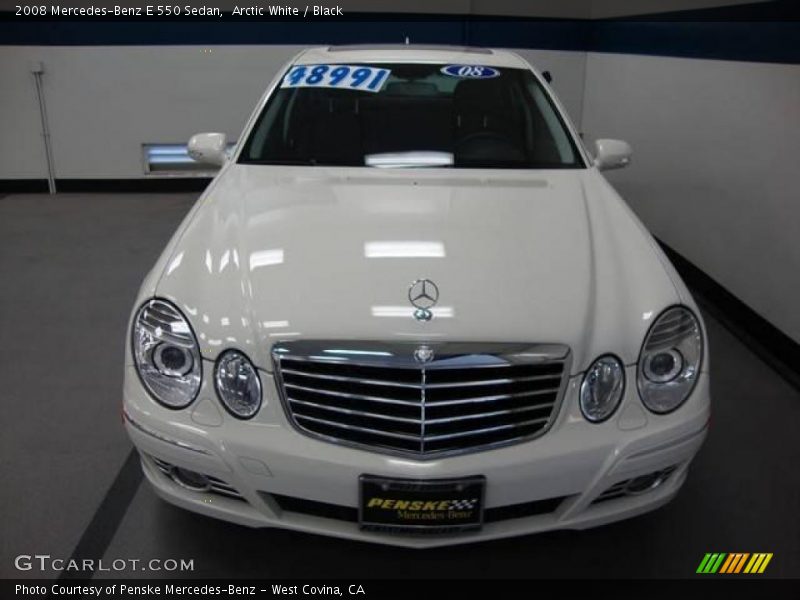 Arctic White / Black 2008 Mercedes-Benz E 550 Sedan