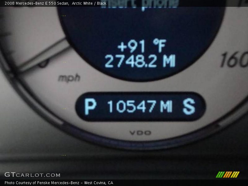 Arctic White / Black 2008 Mercedes-Benz E 550 Sedan