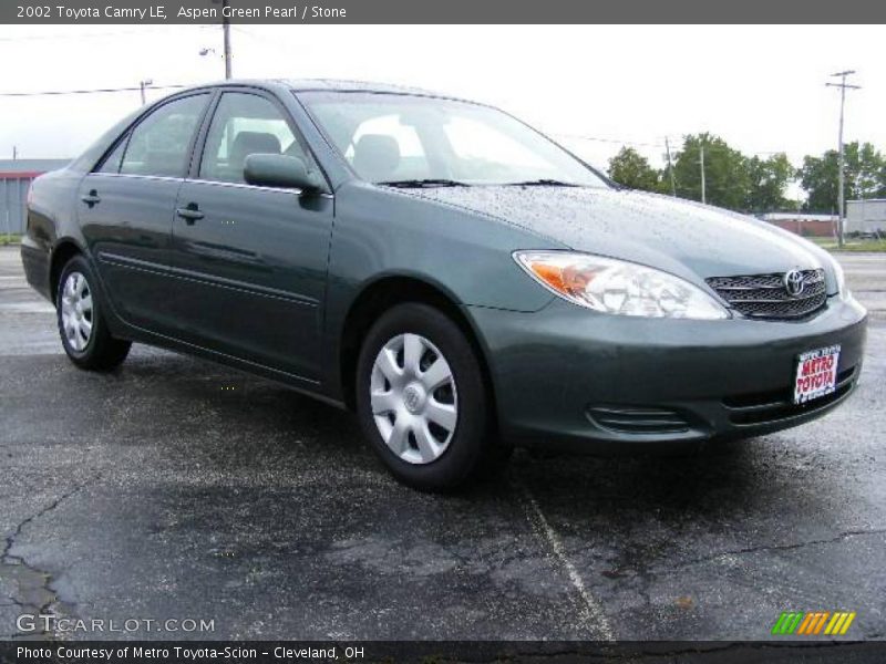 Aspen Green Pearl / Stone 2002 Toyota Camry LE