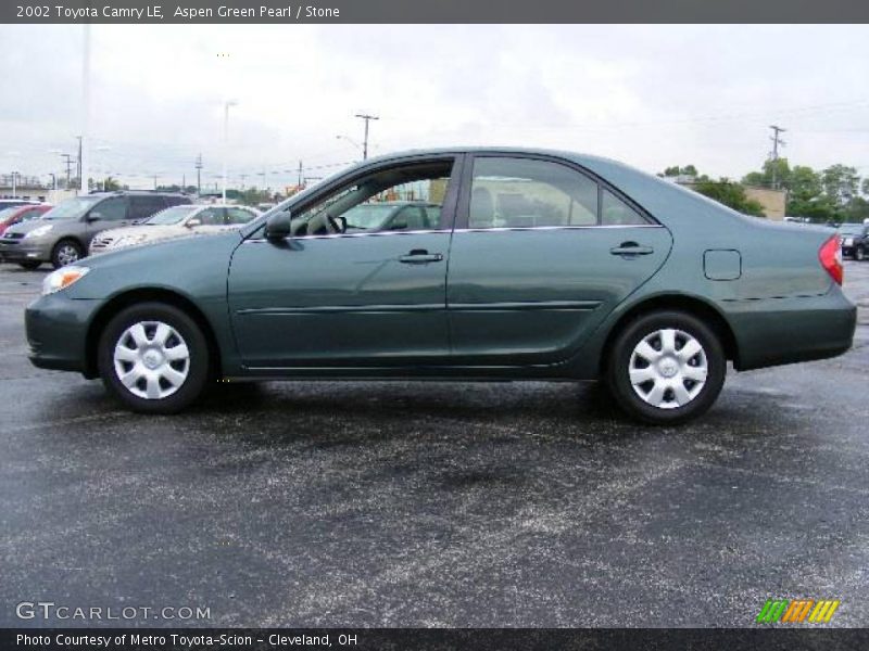 Aspen Green Pearl / Stone 2002 Toyota Camry LE