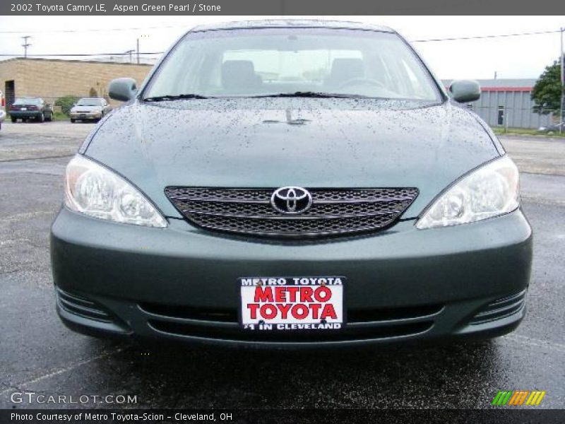 Aspen Green Pearl / Stone 2002 Toyota Camry LE