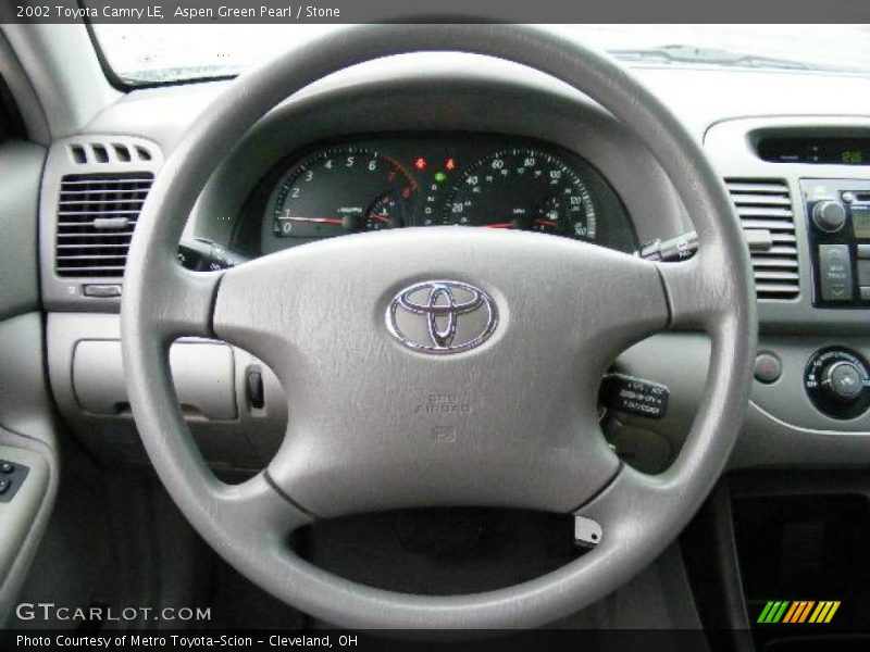 Aspen Green Pearl / Stone 2002 Toyota Camry LE