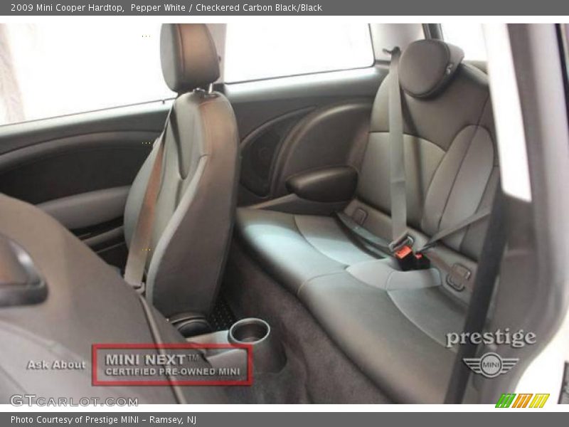 Pepper White / Checkered Carbon Black/Black 2009 Mini Cooper Hardtop