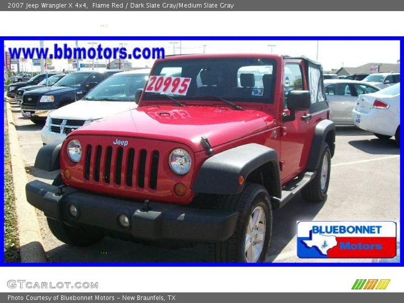 Flame Red / Dark Slate Gray/Medium Slate Gray 2007 Jeep Wrangler X 4x4