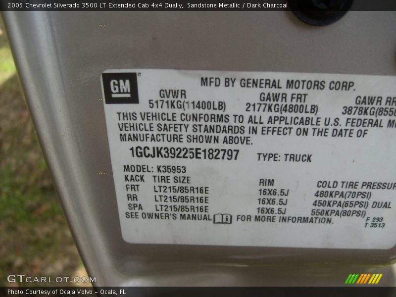 Sandstone Metallic / Dark Charcoal 2005 Chevrolet Silverado 3500 LT Extended Cab 4x4 Dually