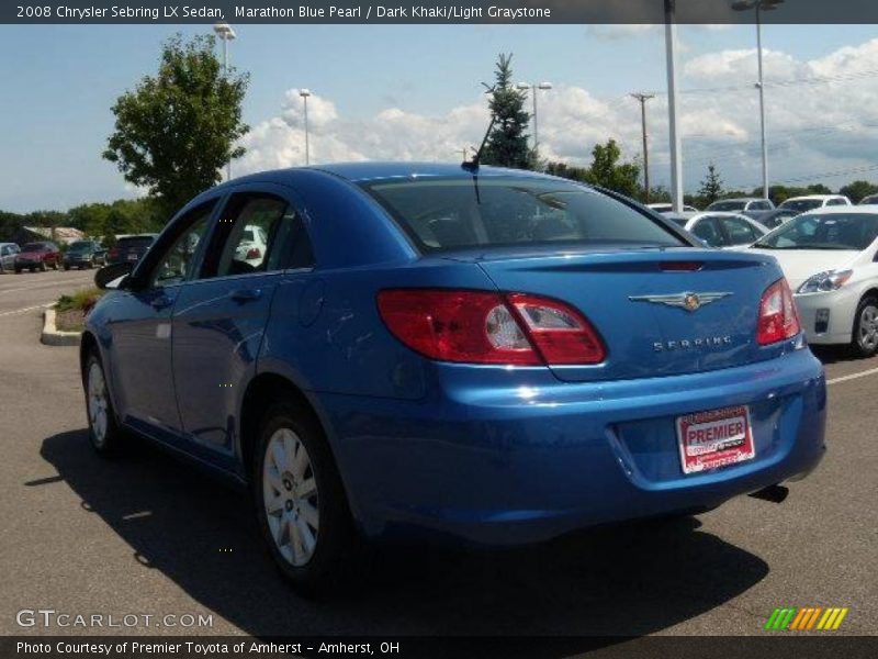 Marathon Blue Pearl / Dark Khaki/Light Graystone 2008 Chrysler Sebring LX Sedan