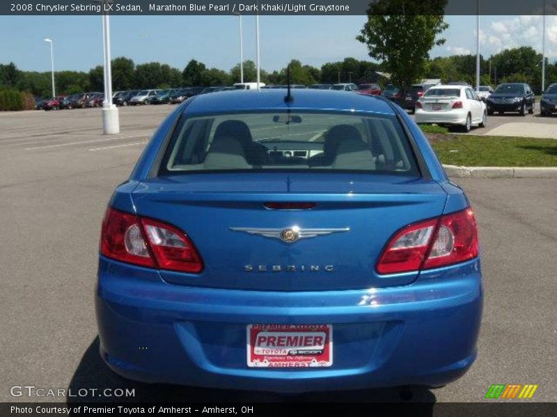 Marathon Blue Pearl / Dark Khaki/Light Graystone 2008 Chrysler Sebring LX Sedan