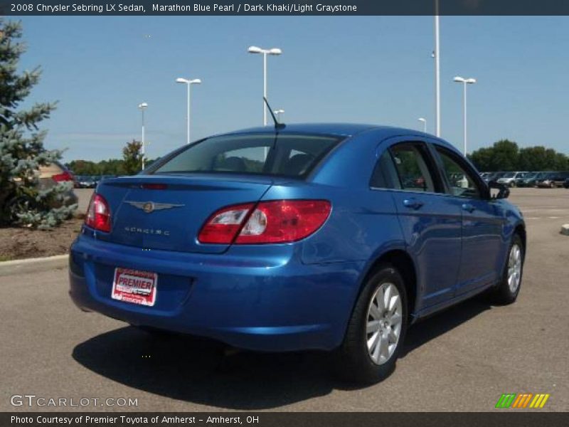 Marathon Blue Pearl / Dark Khaki/Light Graystone 2008 Chrysler Sebring LX Sedan