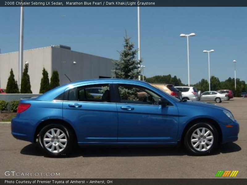 Marathon Blue Pearl / Dark Khaki/Light Graystone 2008 Chrysler Sebring LX Sedan
