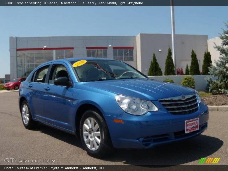 Marathon Blue Pearl / Dark Khaki/Light Graystone 2008 Chrysler Sebring LX Sedan