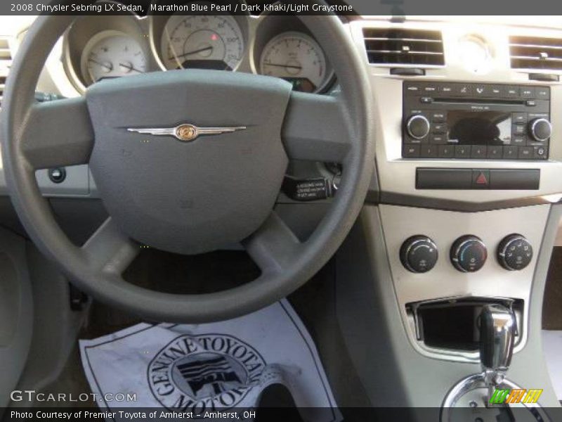 Marathon Blue Pearl / Dark Khaki/Light Graystone 2008 Chrysler Sebring LX Sedan