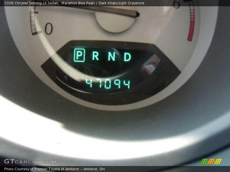 Marathon Blue Pearl / Dark Khaki/Light Graystone 2008 Chrysler Sebring LX Sedan