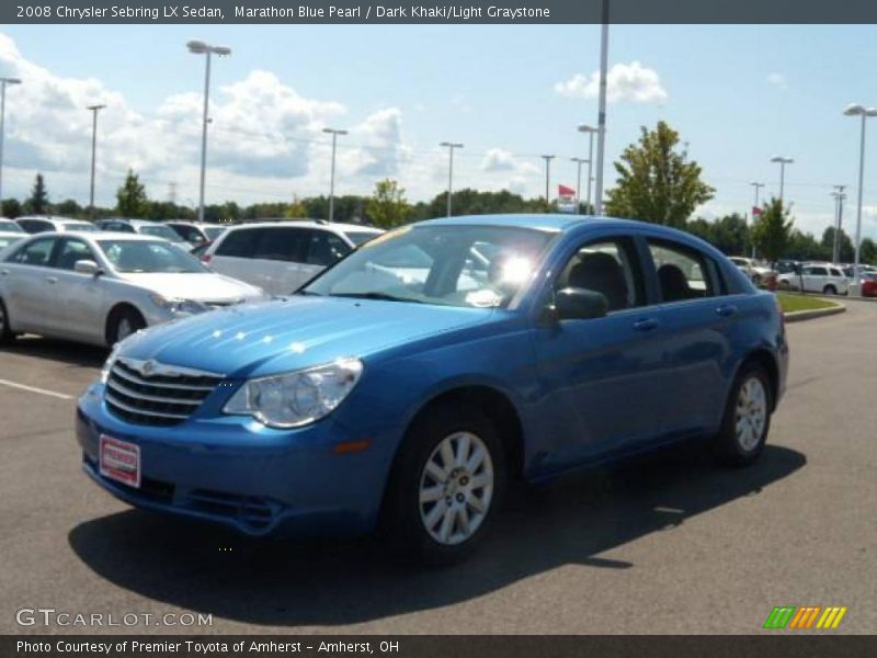 Marathon Blue Pearl / Dark Khaki/Light Graystone 2008 Chrysler Sebring LX Sedan