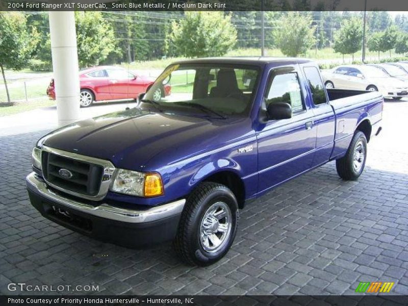 Sonic Blue Metallic / Medium Dark Flint 2004 Ford Ranger XLT SuperCab