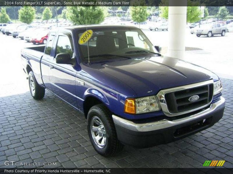 Sonic Blue Metallic / Medium Dark Flint 2004 Ford Ranger XLT SuperCab