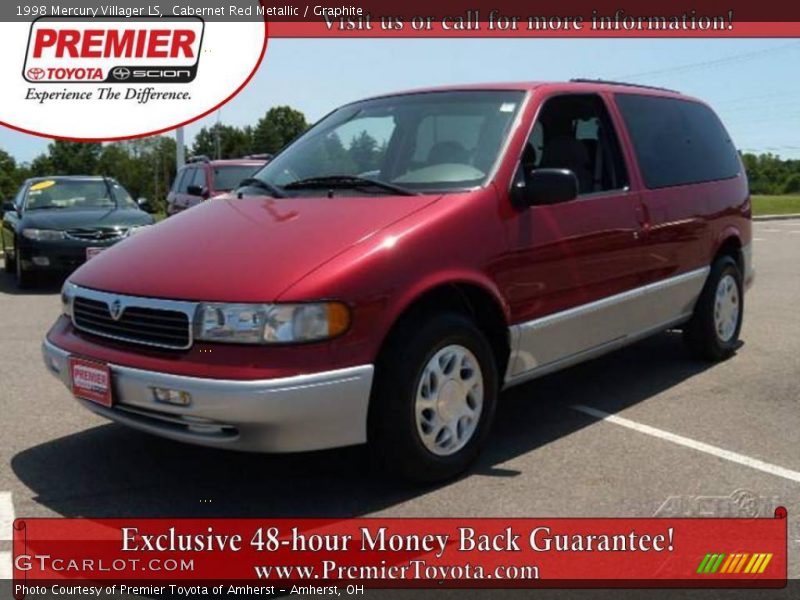 Cabernet Red Metallic / Graphite 1998 Mercury Villager LS