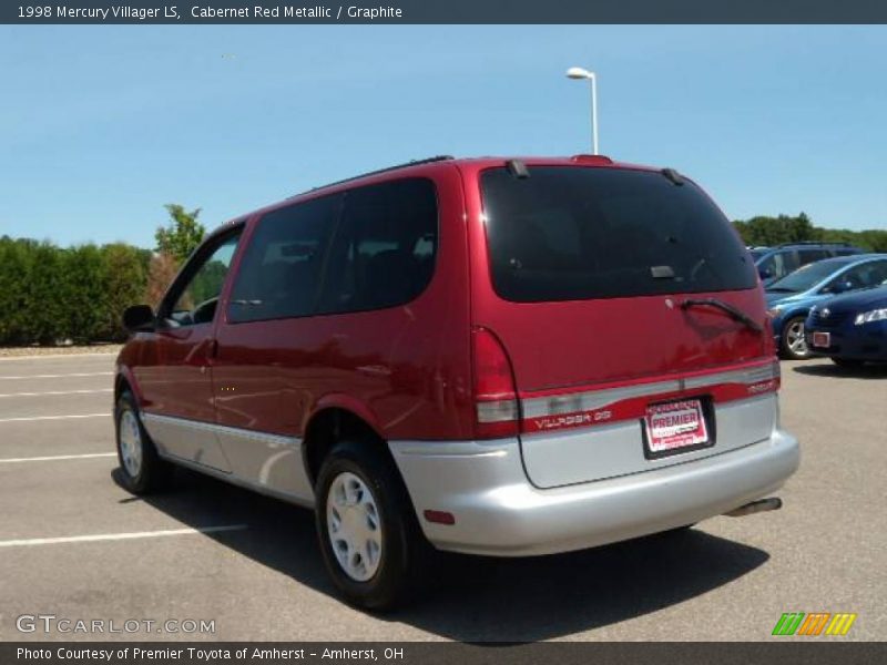 Cabernet Red Metallic / Graphite 1998 Mercury Villager LS