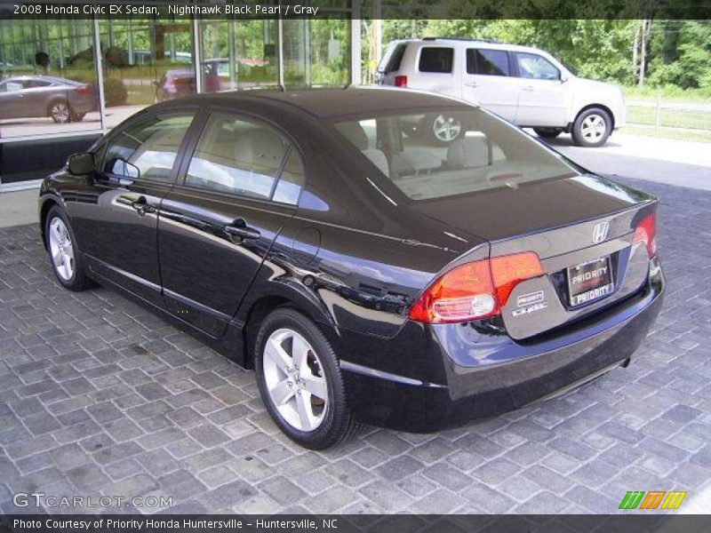 Nighthawk Black Pearl / Gray 2008 Honda Civic EX Sedan