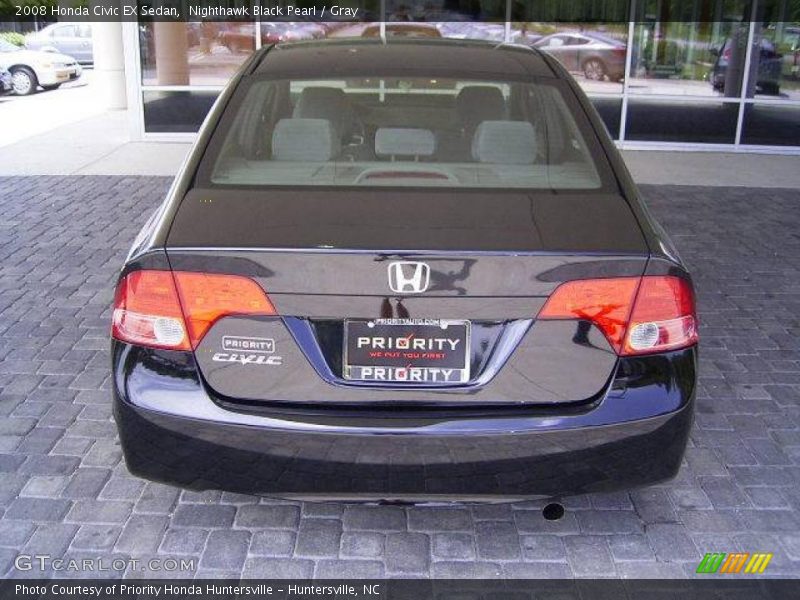 Nighthawk Black Pearl / Gray 2008 Honda Civic EX Sedan