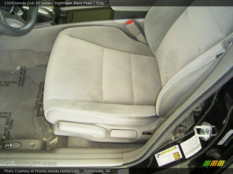 Nighthawk Black Pearl / Gray 2008 Honda Civic EX Sedan